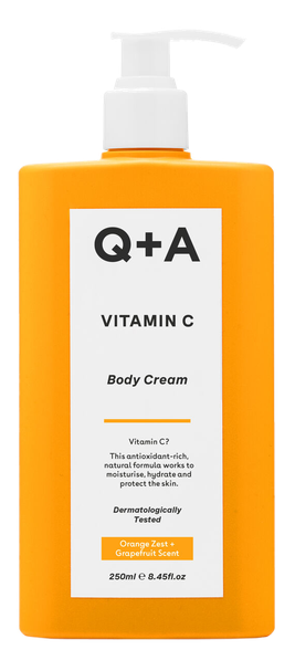 Q+A Vitamin C kūno valomasis kremas, 250 ml