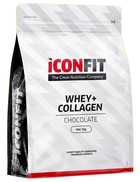 ICONFIT Whey+Collagen - braškių skonio milteliai, 1000 g