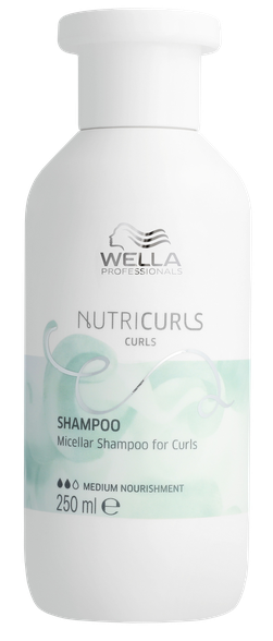 WELLA PROFESSIONALS Nutricurls garbanotiems plaukams micelinis šampūnas, 250 ml