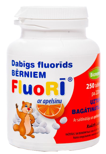 FLUORĪ tabletės, 250 vnt.