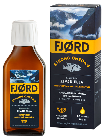 FJORD STRONG Omega-3 žuvų taukai, 100 ml