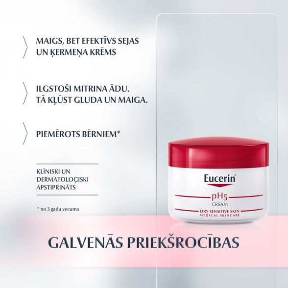 EUCERIN pH5 jautriai odai kremas, 75 ml