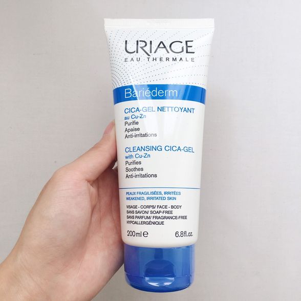 URIAGE Bariederm Cica Cu-Zn valomasis gelis veidui, 200 ml