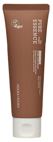 HOLIKA HOLIKA Pure Essence The Vegan Cacao Nibs Pore Clay veido kaukė, 80 g