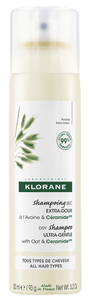 KLORANE With Oatmeal and Ceramide sausas šampūnas, 150 ml