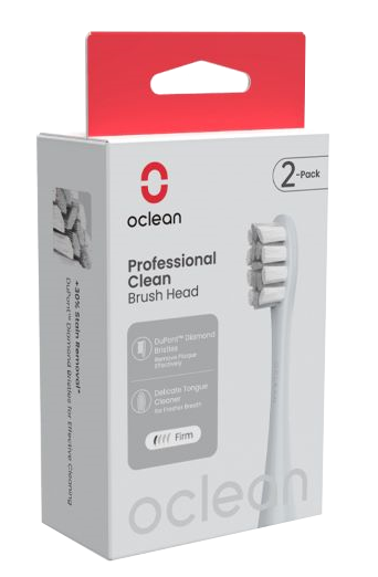 OCLEAN Professional Clean P1C9 Silver elektrinių dantų šepetėlių galvutės, 2 vnt.