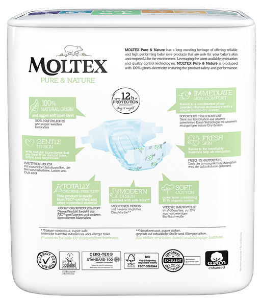 MOLTEX Pure & Nature 4 Maxi sauskelnės, 29 vnt.