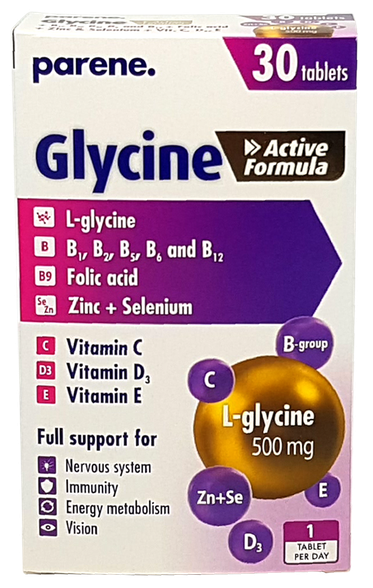 PARENE. Glycine Active Formula tabletės, 30 vnt.