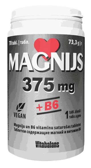 VITABALANS Magnijs 375 mg + B6 tabletės, 70 vnt.