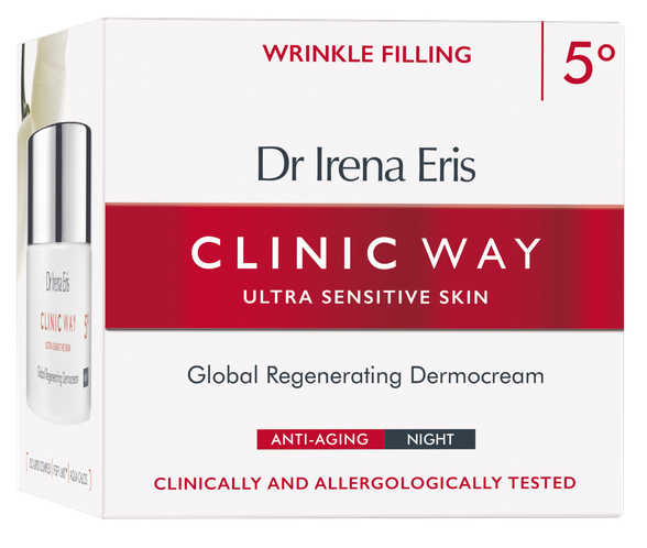 CLINIC WAY  5 Wrinkle Filling naktinis veido kremas, 50 ml