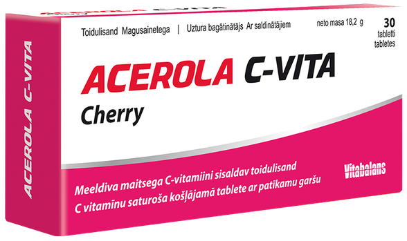 VITABALANS Acerola C-vita Cherry kramtomosios tabletės, 30 vnt.