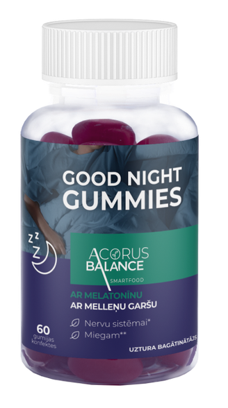 ACORUS BALANCE Good Night Gummies Ar Melatonīnu 2,5g kramtomosios pastilės, 50 vnt.