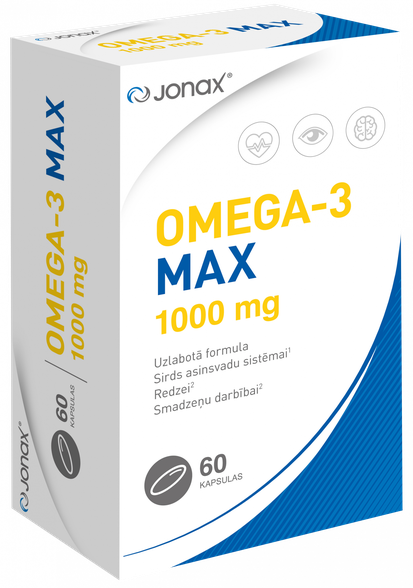 JONAX Omega-3 Max 1000 mg kapsulės, 60 vnt.