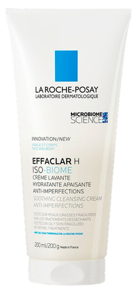 LA ROCHE-POSAY Effaclar H Iso-Biome valomasis kremas, 200 ml