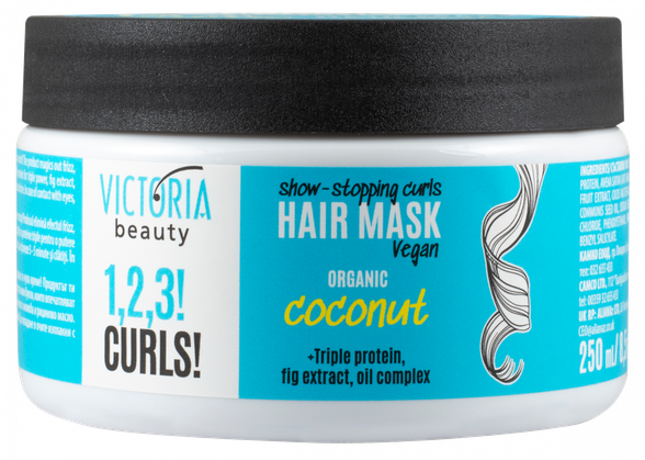 VICTORIA BEAUTY 1,2,3! Curls! for Curly Hair plaukų kaukė, 250 ml