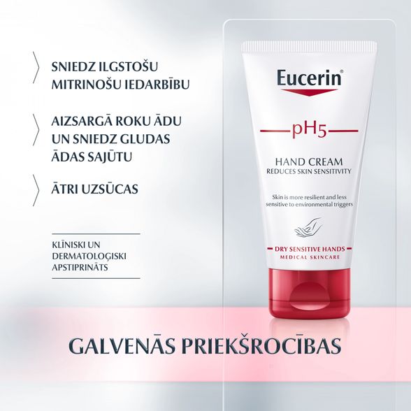 EUCERIN pH5 jautriai odai rankų kremas, 75 ml