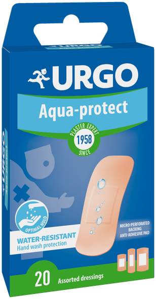 URGO  Aqua-protect nepralaidus vandeniui tvarstis, 20 vnt.