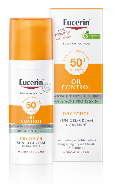 EUCERIN Sun Oil Control Dry Touch SPF 50+ apsauginis kremas nuo saulės, 50 ml