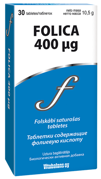 VITABALANS Folica 400 µg tabletės, 30 vnt.