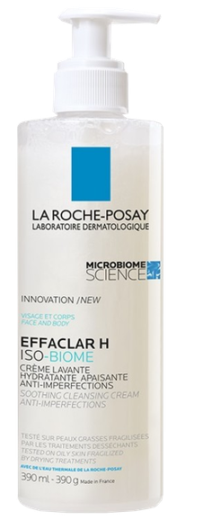 LA ROCHE-POSAY Effaclar H Iso-Biome Soothing Moisturising Cleansing kremas, 390 ml