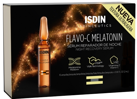 ISDIN Isdinceutics Flavo-C Melatonin ampulės, 10 vnt.