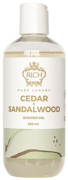 RICH Pure Luxury Cedar & Sandalwood dušo gelis, 280 ml