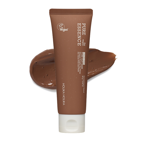 HOLIKA HOLIKA Pure Essence The Vegan Cacao Nibs Pore Clay veido kaukė, 80 g