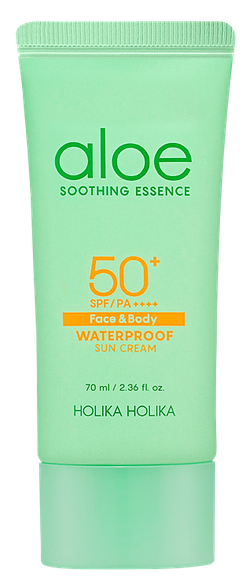 HOLIKA HOLIKA Aloe Soothing Essence Waterproof SPF 50+ apsauginis kremas nuo saulės, 70 ml