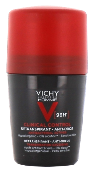 VICHY Homme Deo Clinical Control Roll-On 96h dezodorantas, 50 ml