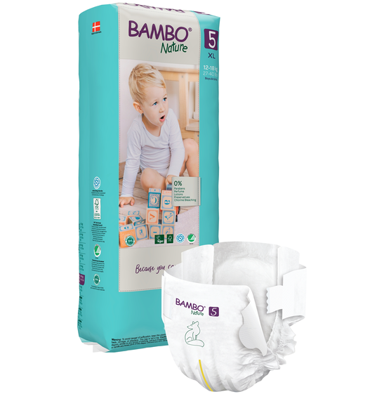 BAMBO Nature Tall XL-5 (12-18 kg) sauskelnės, 44 vnt.