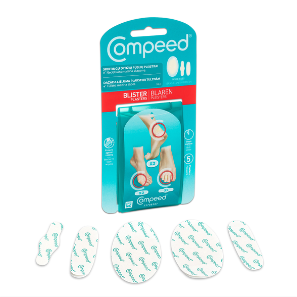 COMPEED  Įvairių Dydžių pleistrai nuo pūslių, 5 vnt.