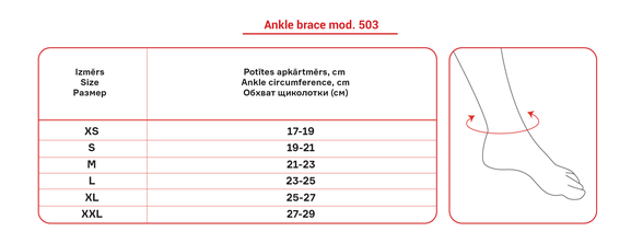 LAUMA MEDICAL XL pėdos sąnariui fiksuoti, mod. 503. ortozė, 1 vnt.