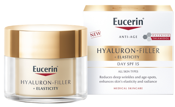 EUCERIN Hyaluron-Filler + Elasticity SPF 15 dieninis veido kremas, 50 ml