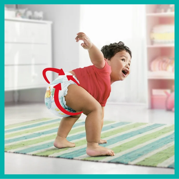 PAMPERS Pants 3, 6-11 kg sauskelnės, 62 vnt.