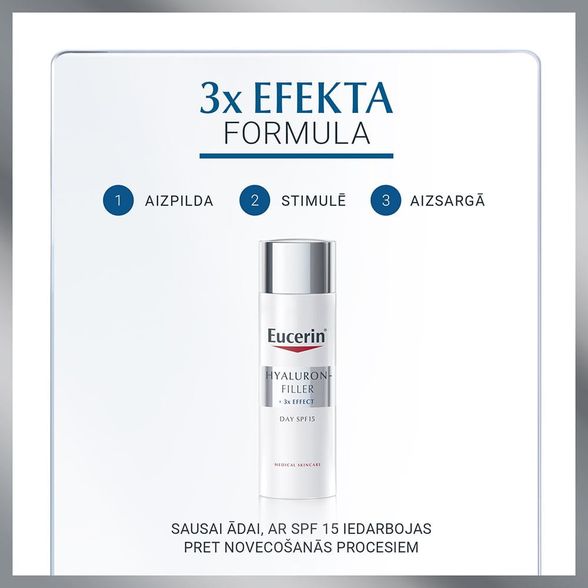 EUCERIN Hyaluron-Filler nuo raukšlių normaliai ir mišriai odai dieninis veido kremas, 50 ml