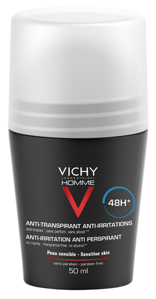 VICHY Homme Anti-perspirant For Sensitive Skin 48H antiperspirantas, 50 ml