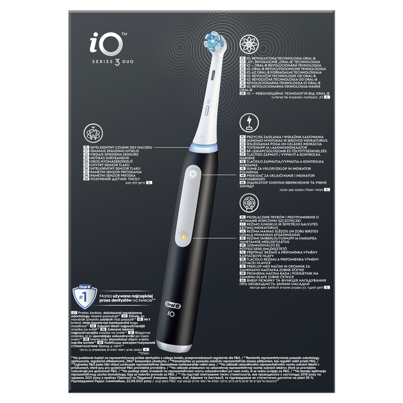 ORAL-B  iO3 Duo Matt Black + iO3 Ice Blue elektrinis dantų šepetėlis, 2 vnt.