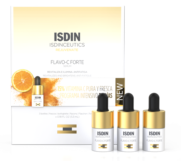 ISDIN Flavor-C Forte 15 % C vit 5,3 ml serumas, 3 vnt.