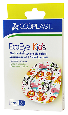 ECOPLAST vaikams 5.7cmx7.2cm pleistrai akims, 1 vnt.