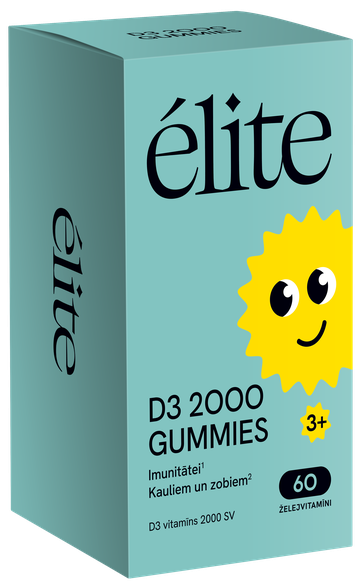 ELITE D3 2000 IU Gummies kramtomosios pastilės, 60 vnt.