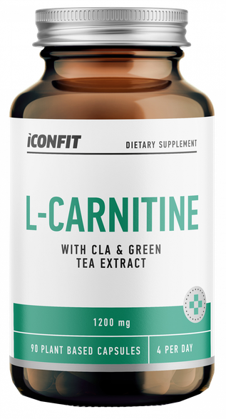 ICONFIT L-Carnitine with ClA & Green Tea Extract 1200 mg kapsulės, 90 vnt.