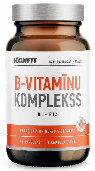 ICONFIT Vitamin B Complex B1-B12 kapsulės, 90 vnt.