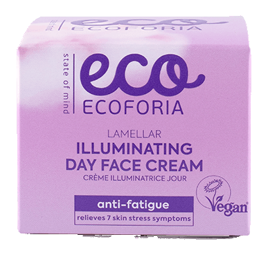 ECOFORIA Lavender Clouds Lamellar Illuminating Day veido kremas, 50 ml