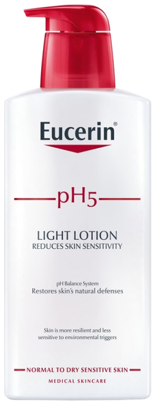 EUCERIN pH5 sausai, jautriai odai lengvas  losjonas, 400 ml