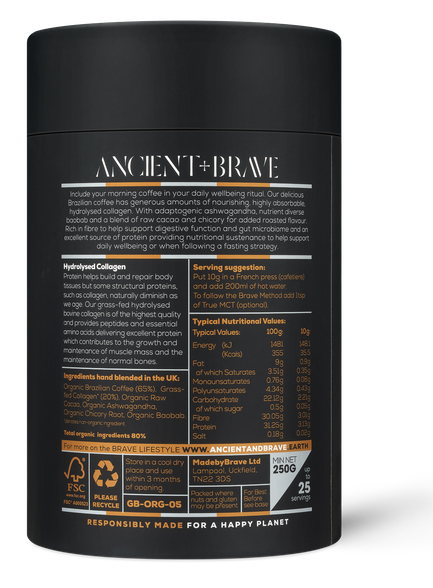 ANCIENT+BRAVE Coffee Ritual Coffee + Collagen milteliai, 250 g