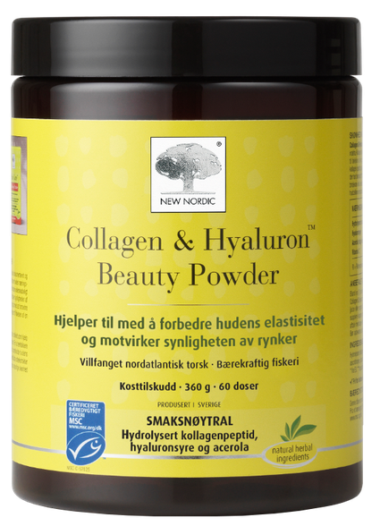 NEW NORDIC Collagen & Hyaluron Beauty Powder milteliai, 360 g