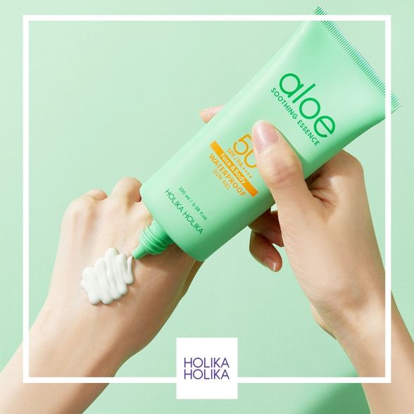 HOLIKA HOLIKA Aloe Soothing Essence Waterproof SPF 50+ apsauginis kremas nuo saulės, 70 ml