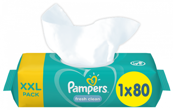 PAMPERS Fresh Clean drėgnos servetėlės, 80 vnt.