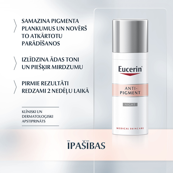 EUCERIN Anti-Pigment naktinis  veido kremas, 50 ml