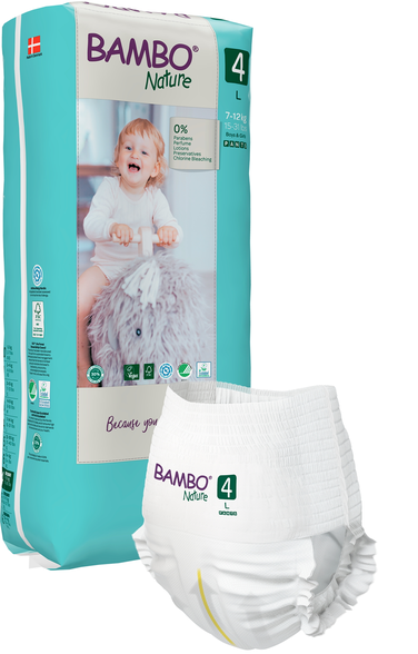 BAMBO NATURE Nature Tall (7-12 kg)  Dydis 4 sauskelnės-kelnaitės, 40 vnt.